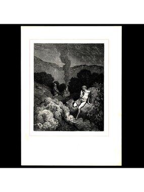 Cain and Abel Offering Their Sacrifices - Gustave Doré 1953 Plate - Copy 143